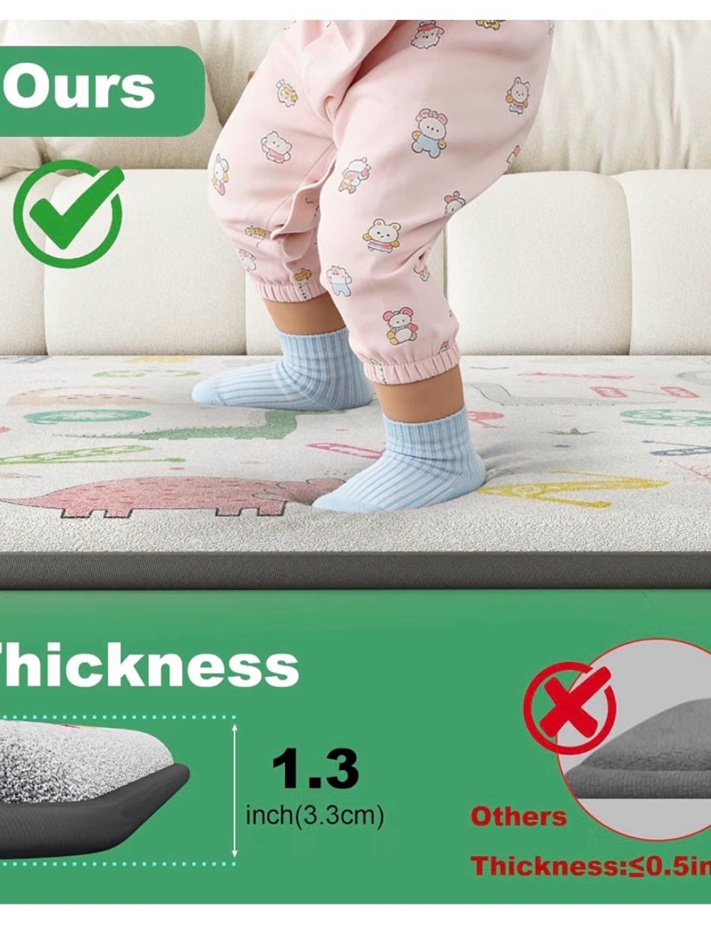 Thick play mat dinosaur pattern (pattern not pictured) - brand new in box